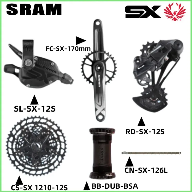 

SRAM SX EAGLE 1x12 12V Speed MTB Groupset Kit DUB Trigger Shifter Rear Derailleur Crankset Chain with PG 1210 Cassette Original
