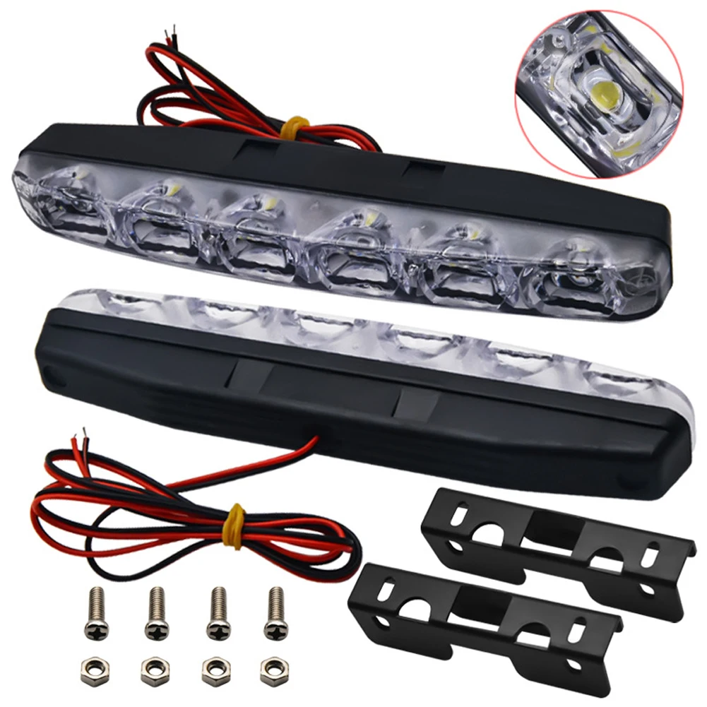 2pcs LED Car Daytime Waterproof Running Lights DRL 6 LED DC 12V 6000K Car Light Source Car Modeling Car Lights
2pcs LED Car Daytime Waterproof Running Lights DRL 6 LED DC 12V 6000K Car Light Source Car Modeling Car Lights