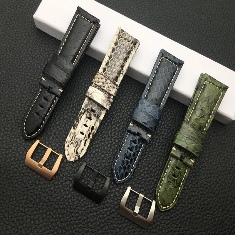 Luxury Brand 22mm 24mm White Black Green Blue real snake Calf Leather Watchband for Panerai strap watch band pin buckle tool
Luxury Brand 22mm 24mm White Black Green Blue real snake Calf Leather Watchband for Panerai strap watch band pin buckle tool