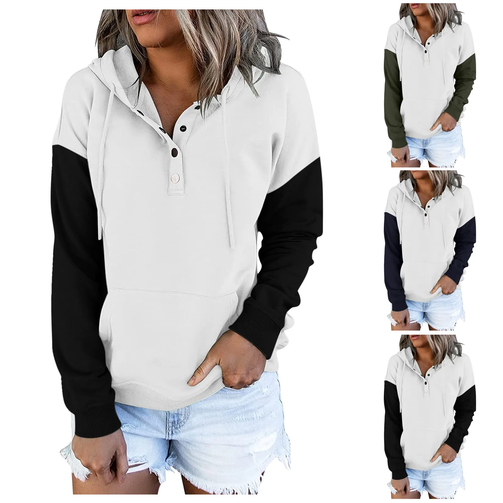 Color Hoodie Women Women'S Long Sleeve Stitching Hooded Casual Sweater Spring And Autumn Pocket Top Soft Sweatshirts Women
Color Hoodie Women Women'S Long Sleeve Stitching Hooded Casual Sweater Spring And Autumn Pocket Top Soft Sweatshirts Women