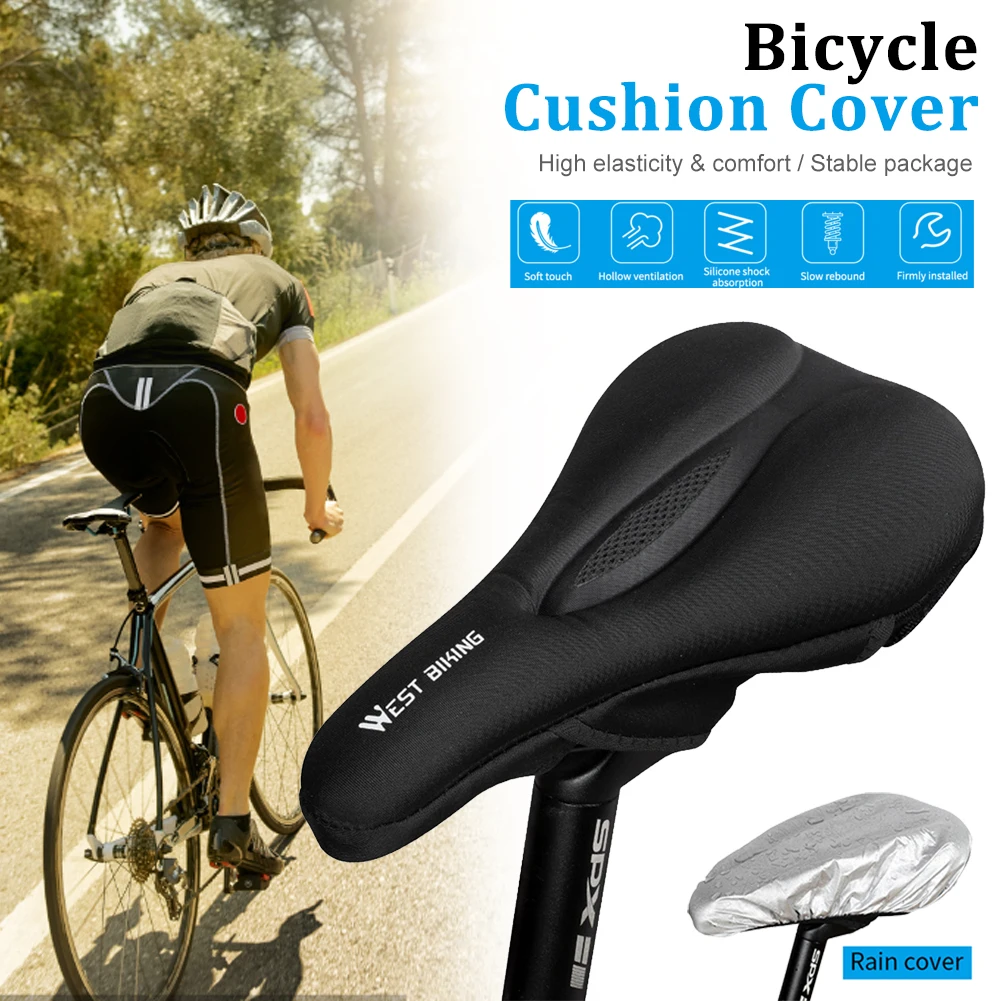 Bicycle Saddle Seat Silicone Cushion Cover Extra Comfort Silica Gel Pad Cushion Cover With Rain Cover Cycling Accessories
Bicycle Saddle Seat Silicone Cushion Cover Extra Comfort Silica Gel Pad Cushion Cover With Rain Cover Cycling Accessories