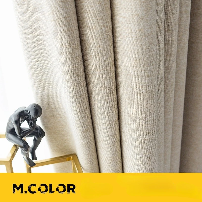 Modern minimalist living room bedroom curtain solid color thickened full blackout linen curtain fabric manufacturer05
Modern minimalist living room bedroom curtain solid color thickened full blackout linen curtain fabric manufacturer05