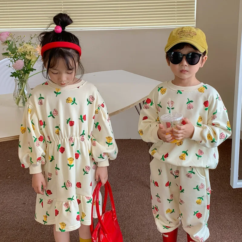 Spring Autumn Sibling Outfits Baby Boys Floral Sweatshirt+Pant Sets Girls Long-Sleeved Dress Brother and Sister Matching 2-8 Yrs
Spring Autumn Sibling Outfits Baby Boys Floral Sweatshirt+Pant Sets Girls Long-Sleeved Dress Brother and Sister Matching 2-8 Yrs
