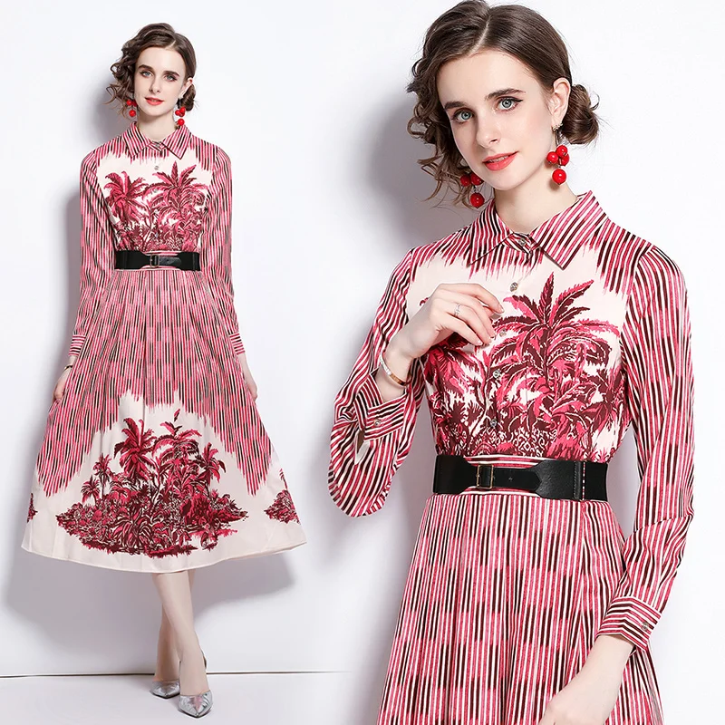 Шифоновое женское платье с принтом в полоску, с высокой талией и длинным рукавом
Шифоновое женское платье с принтом в полоску, с высокой талией и длинным рукавом