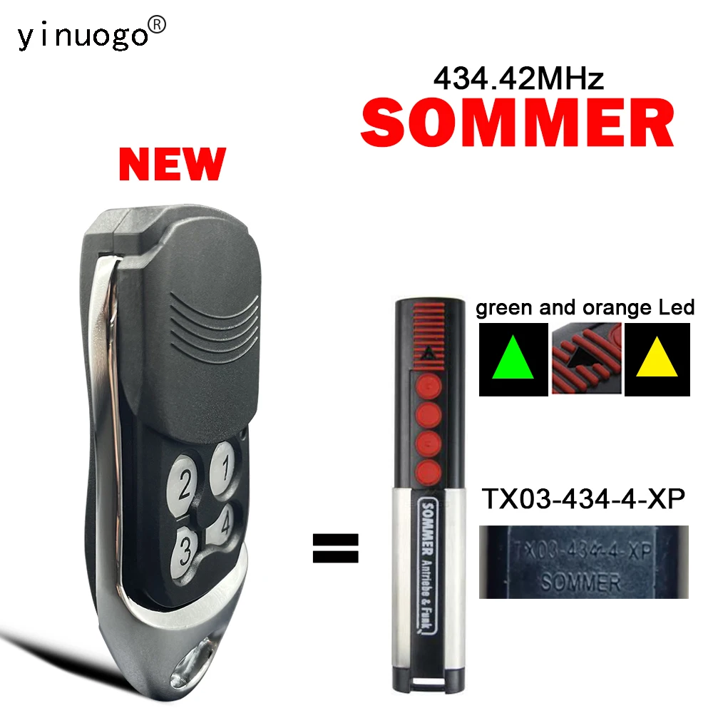 SOMMER 4014 TX03-434-2 4013 TX03-434-4-XP 4022 TX02-434-2 Gate Opener Remote Control Garage 434.42MHz Gate Remote Control SOMMER
SOMMER 4014 TX03-434-2 4013 TX03-434-4-XP 4022 TX02-434-2 Gate Opener Remote Control Garage 434.42MHz Gate Remote Control SOMMER