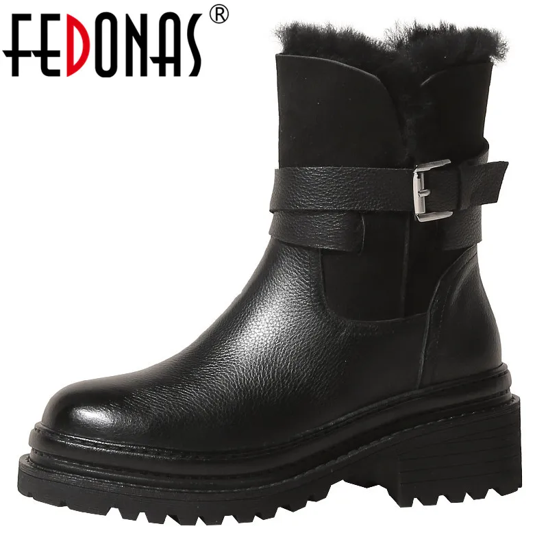 FEDONAS 2023 Winter Snow Boots Women Ankle Boots Genuine Leather Warm Outdoor Casual Thick Heels Fashion Buckle Shoes Woman
FEDONAS 2023 Winter Snow Boots Women Ankle Boots Genuine Leather Warm Outdoor Casual Thick Heels Fashion Buckle Shoes Woman