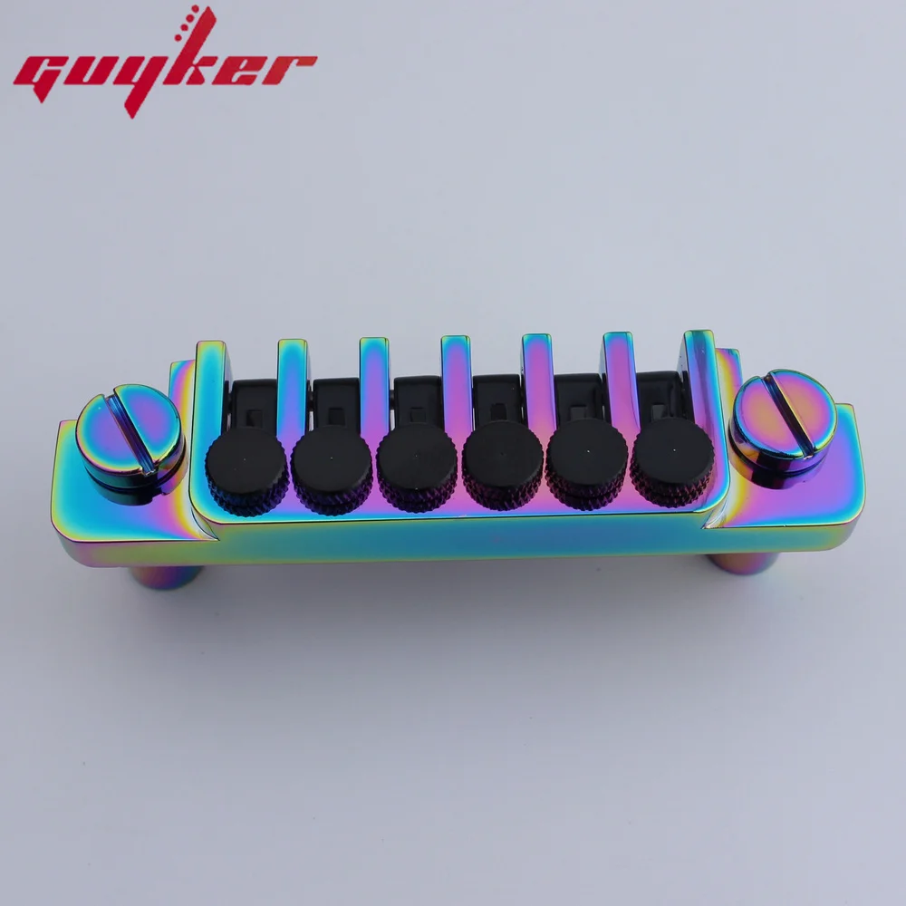 

Guyker Guitar Bridge Tailpiece Vintage TP 6 70's Bridges With Studs For LP 6 String Electric Guitar Rainbow Chameleon