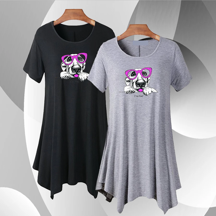 New T Shirt Women Summer Fashion Cartoon Love Dog Asymmetric Design Short Sleeves O Neck High Quality Clothes Loose Tshirt
New T Shirt Women Summer Fashion Cartoon Love Dog Asymmetric Design Short Sleeves O Neck High Quality Clothes Loose Tshirt