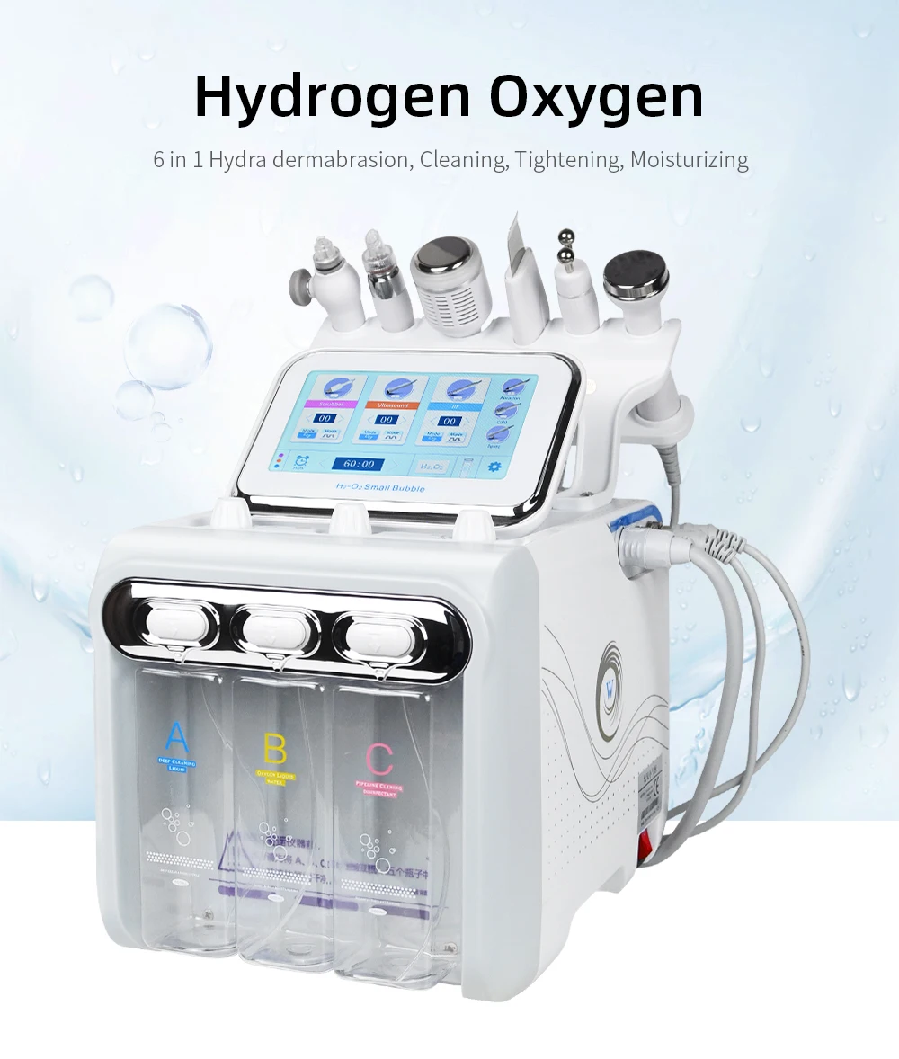 6 In 1 Vacuum Face Cleaning Hydro Water Oxygen Jet Peel Machine Ance Pore Cleaner Face Massage Small Bubble Skin Care Device RF
6 In 1 Vacuum Face Cleaning Hydro Water Oxygen Jet Peel Machine Ance Pore Cleaner Face Massage Small Bubble Skin Care Device RF