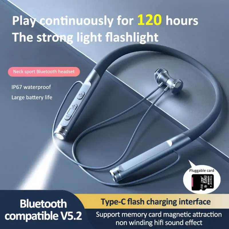 Magnetic Neck Hanging Headphone With Flishlight Function Stereo Bass Wireless Sport Headphone Waterproof Support TF Card
Magnetic Neck Hanging Headphone With Flishlight Function Stereo Bass Wireless Sport Headphone Waterproof Support TF Card