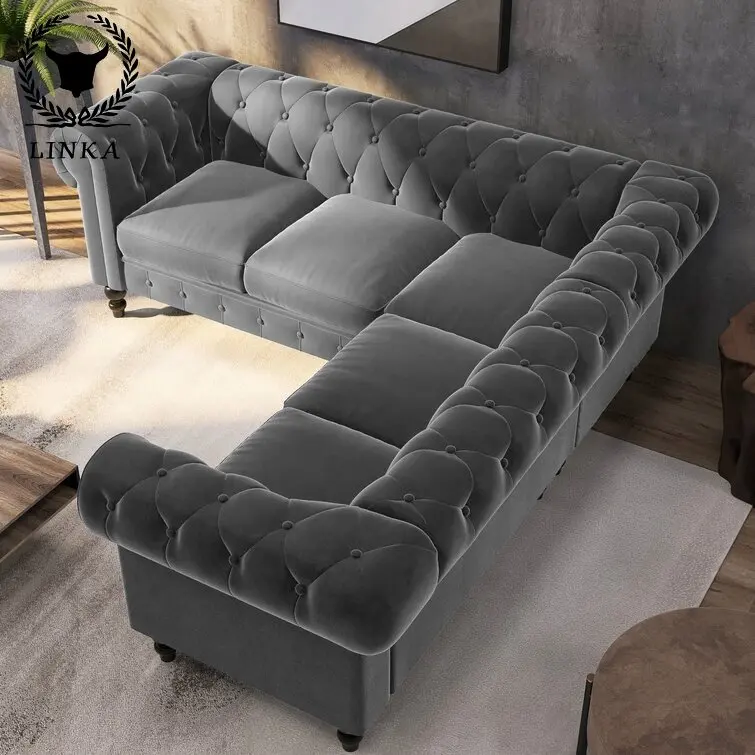 

Угловой диван, секционный U-Образный Классический секционный диван Chesterfield, диваны для гостиной