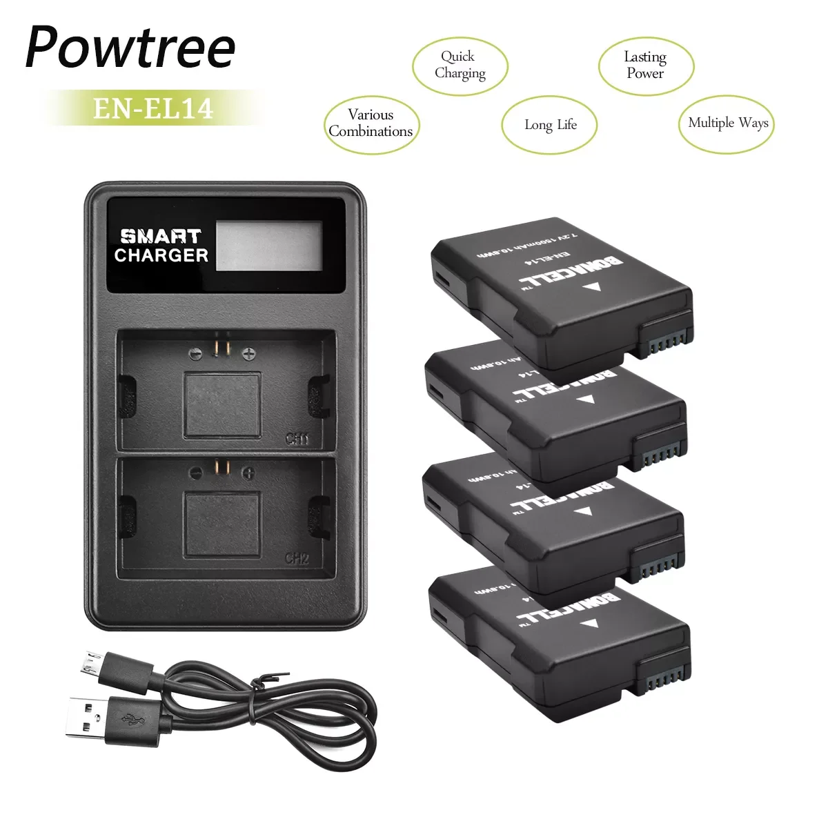 EN-EL14 7.2V 1500mAh Li-ion Rechargeable Battery for Nikon P7200 P7700 P7100 D5500 D5300 D5200 D3200 D3300
EN-EL14 7.2V 1500mAh Li-ion Rechargeable Battery for Nikon P7200 P7700 P7100 D5500 D5300 D5200 D3200 D3300