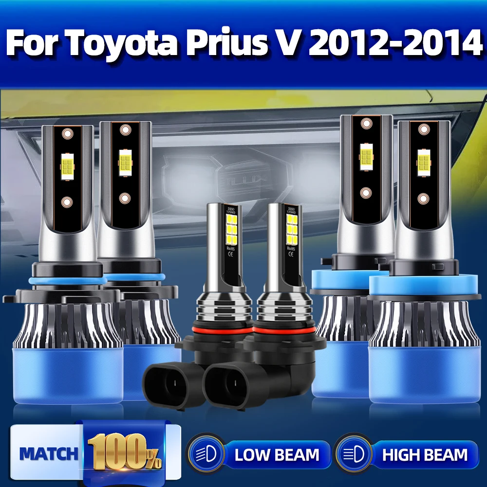 

H11 HB3 9005 Canbus LED Car Headlight Bulbs 120W 20000LM Auto Fog Lamps 12V 6000K White For Toyota Prius V 2012 2013 2014
