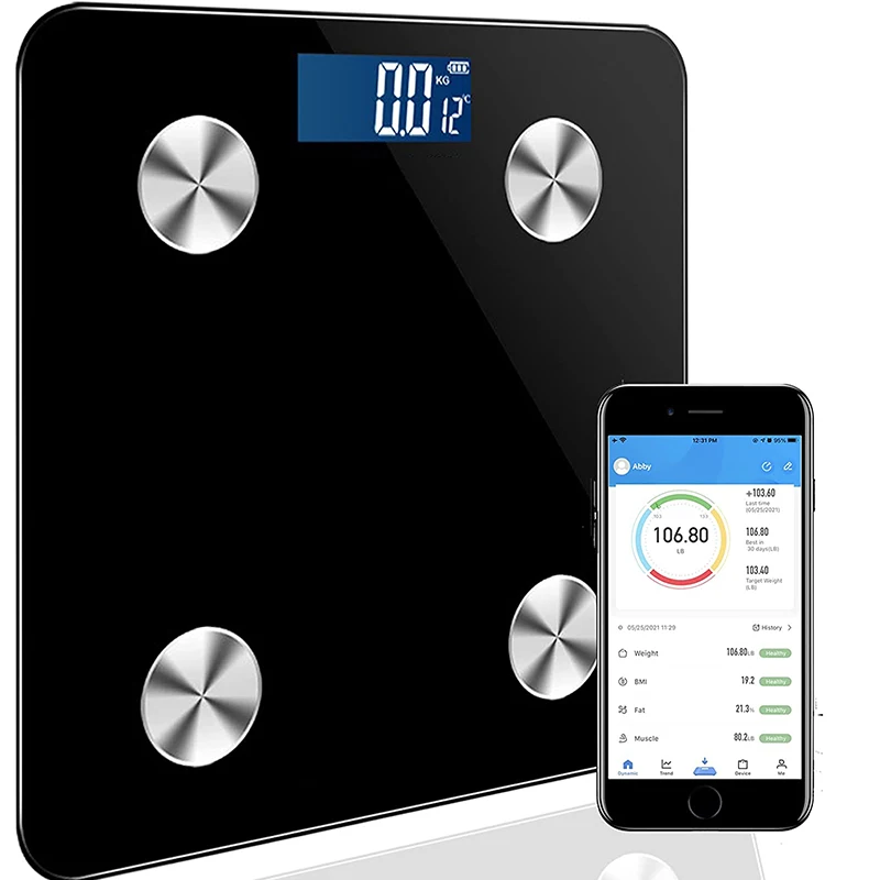

Умные весы светодиодный цифровые, анализатор состава тела, напольные Bluetooth весы для ванной комнаты, индексы массы тела и жира