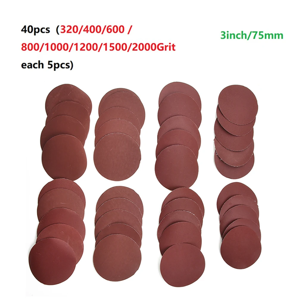 40Pcs 75mm-80mm Sandpapers 320/400/600 / 800/1000/1200/1500/2000Grit Round Sandpaper Polishing Wall Furniture Flocking Sandpaper
40Pcs 75mm-80mm Sandpapers 320/400/600 / 800/1000/1200/1500/2000Grit Round Sandpaper Polishing Wall Furniture Flocking Sandpaper