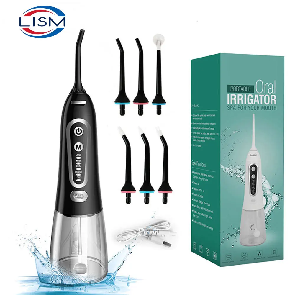 Oral Irrigator 5 Modes Portable Rechargeable Dental Water Jet 6 Nozzles Waterproof 300ML Tank Water Flosser For Teeth Whitening
Oral Irrigator 5 Modes Portable Rechargeable Dental Water Jet 6 Nozzles Waterproof 300ML Tank Water Flosser For Teeth Whitening