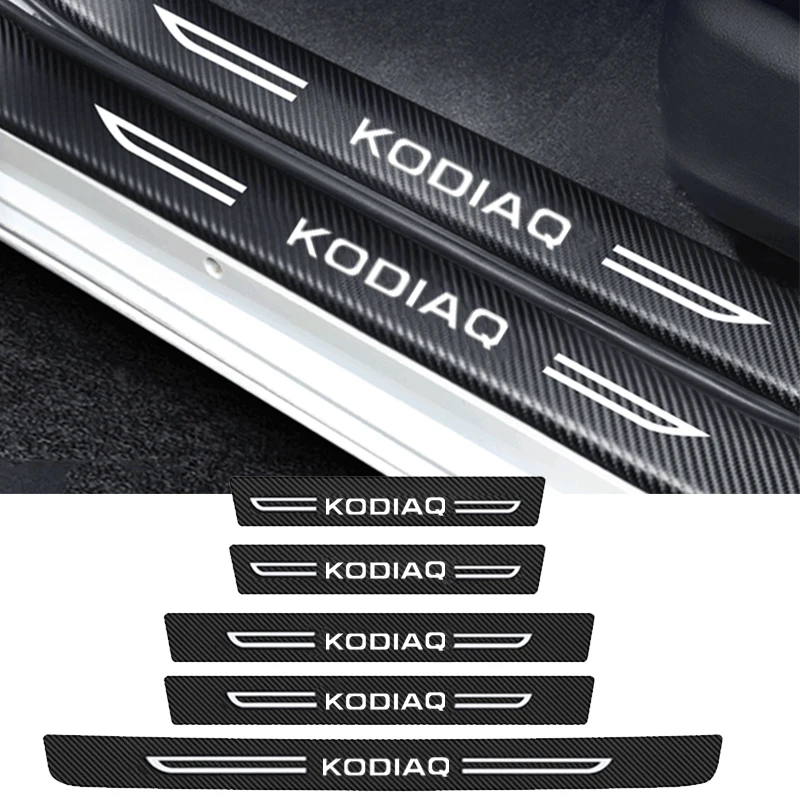 Авто Наклейки на пороги для Skoda KODIAQ Логотип задний багажник двери порог Анти