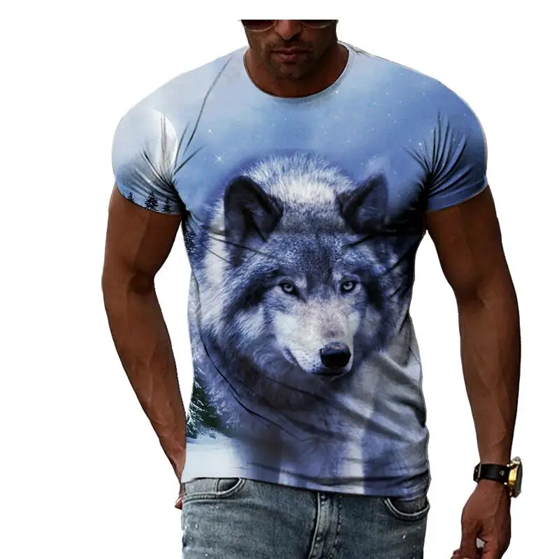 Summer Fashion Creative Pattern Wolf T Shirts For Men Casual 3D Print Tee Hip Hop Harajuku Personality Round Neck Short Sleeve
Summer Fashion Creative Pattern Wolf T Shirts For Men Casual 3D Print Tee Hip Hop Harajuku Personality Round Neck Short Sleeve