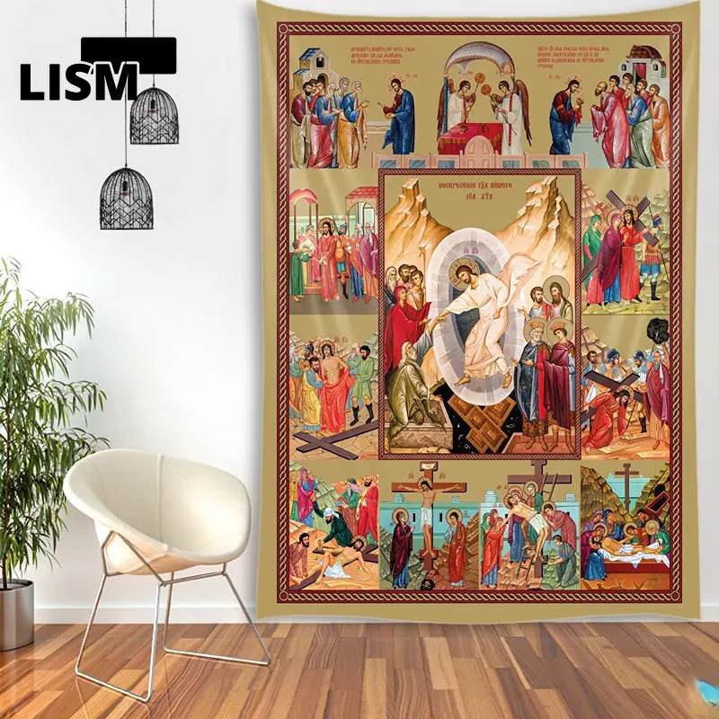 Christ Resurrection Wall Tapestry Jesus Medieval Wall Decor Hanging Vintage Easter Prayer Tapestries Dormitory Home Decoration
Christ Resurrection Wall Tapestry Jesus Medieval Wall Decor Hanging Vintage Easter Prayer Tapestries Dormitory Home Decoration