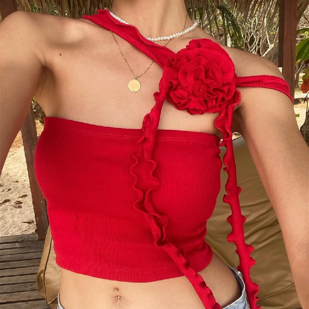 2023 Spring Sexy 3D Flowers Women Camis Sleeveless Backless Multi-Ways Bandage Slim Crop Tops Female Black Vest Y2K
2023 Spring Sexy 3D Flowers Women Camis Sleeveless Backless Multi-Ways Bandage Slim Crop Tops Female Black Vest Y2K