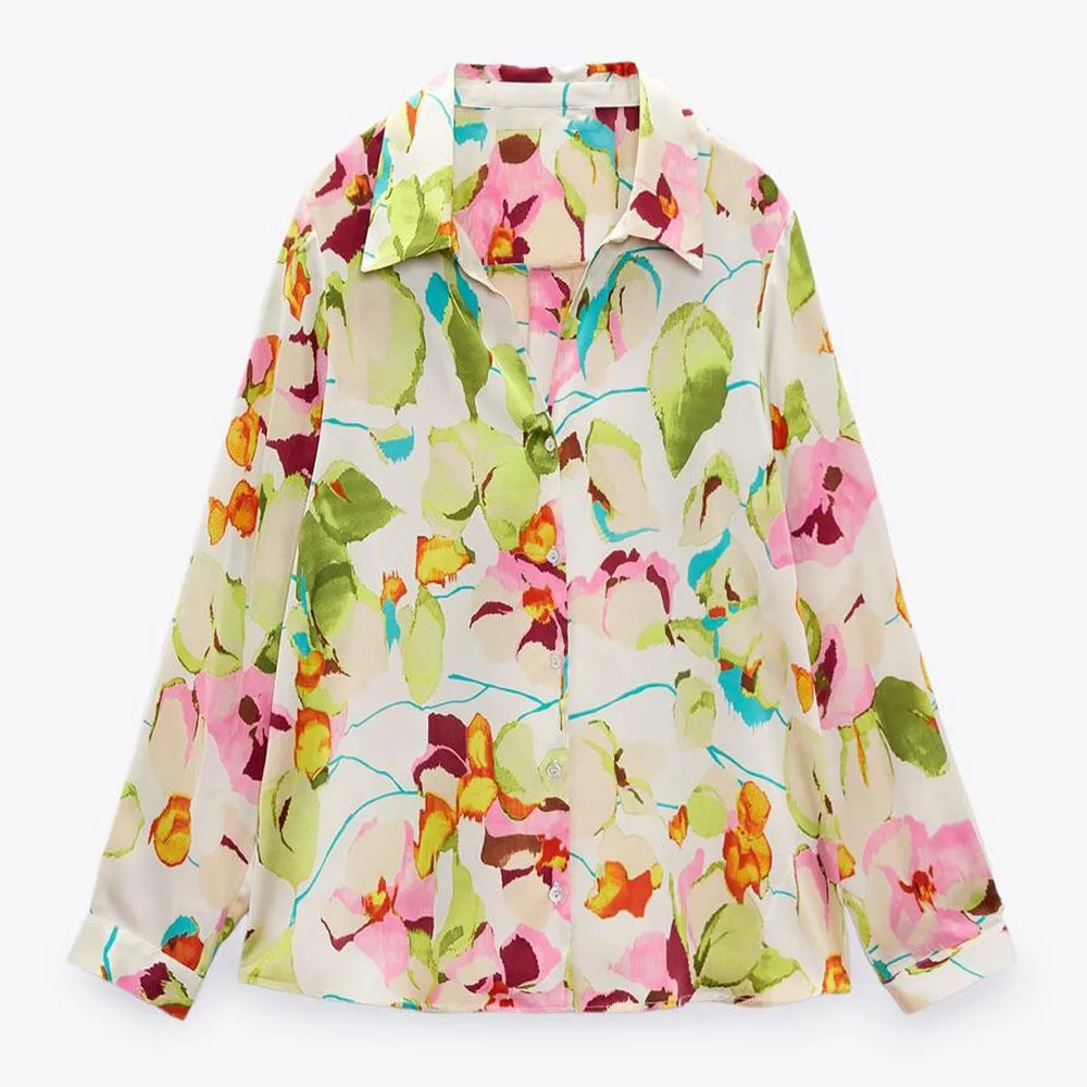 PB & ZA2022 summer new women's clothing fashion temperament commuting long sleeve loose casual flower print satin textured shirt
PB & ZA2022 summer new women's clothing fashion temperament commuting long sleeve loose casual flower print satin textured shirt