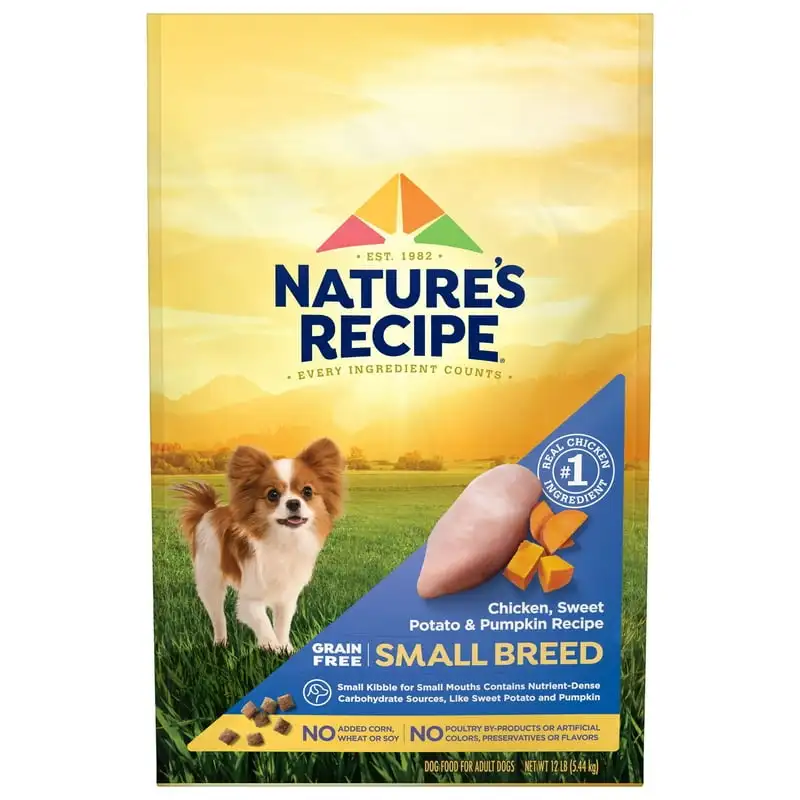 

Recipe Dry Dog Food, Grain Free Small Breed Chicken, Sweet Potato & Pumpkin Recipe, 12 lb. Bag