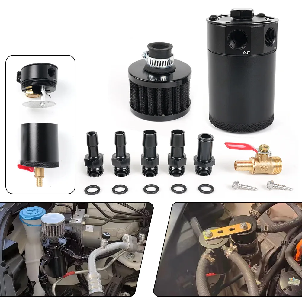 Универсальный маслоуловитель с перегородками — 2-портовый алюминиевый бак с дыхательным фильтром, масляным сепаратором и сливным клапаном для гоночных/автомобилейных двигателей
Универсальный маслоуловитель с перегородками — 2-портовый алюминиевый бак с дыхательным фильтром, масляным сепаратором и сливным клапаном для гоночных/автомобилейных двигателей