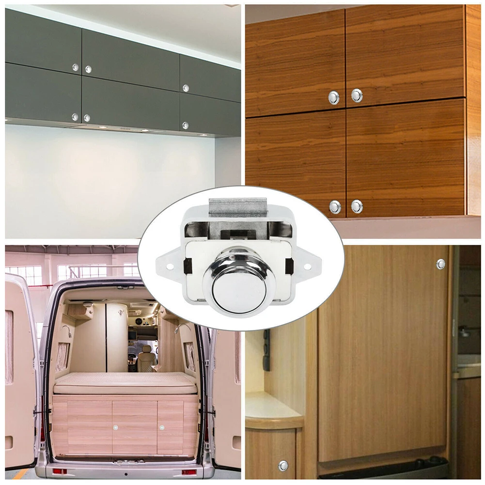 Camper Car Push Lock Button Catch Lock Cupboard Door Knob Caravan Motorhome RV Cabinet Drawer Push Latch Lock Hardware
Camper Car Push Lock Button Catch Lock Cupboard Door Knob Caravan Motorhome RV Cabinet Drawer Push Latch Lock Hardware
