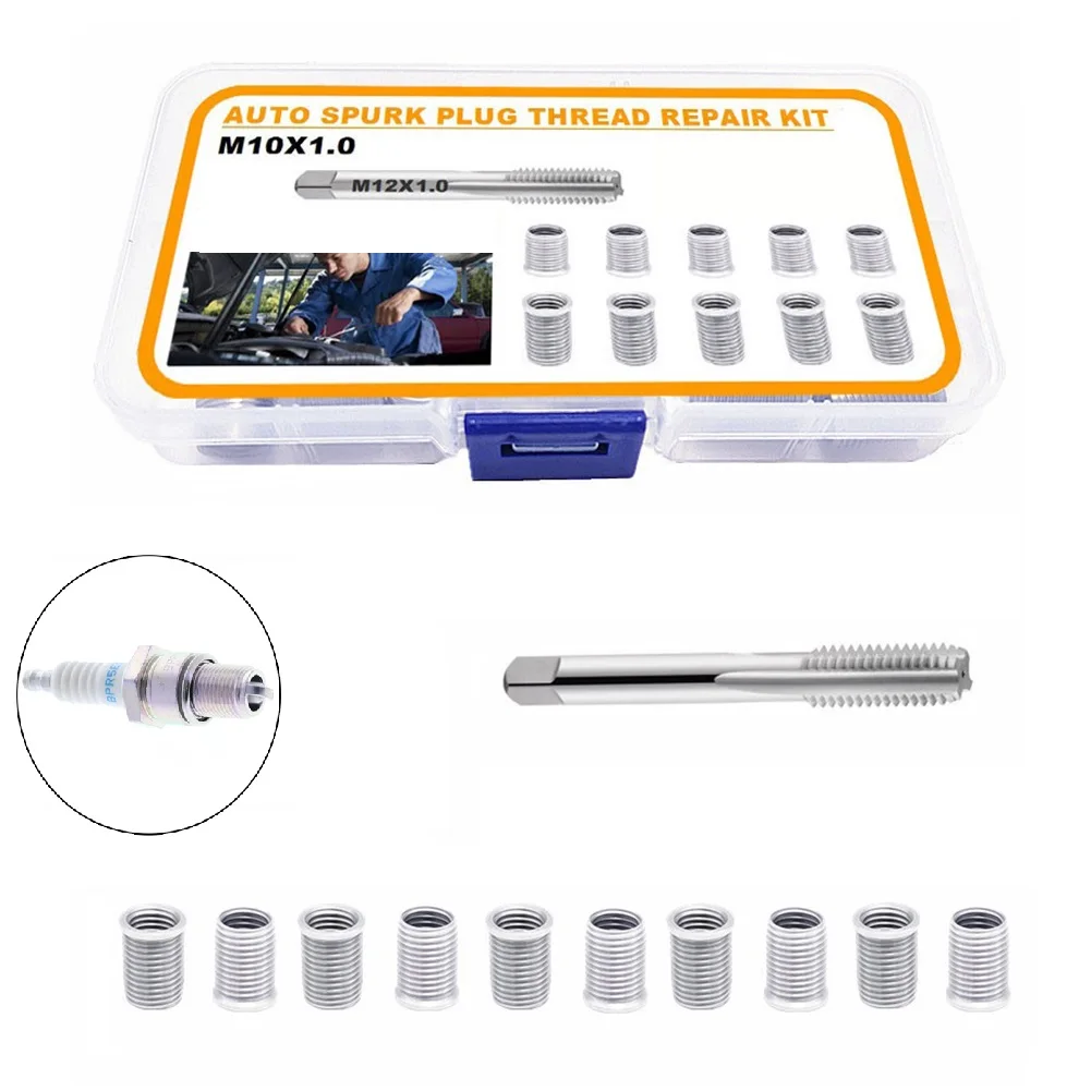 10PCS Threaded Hole Metal Repair Tool Light Equipment Motor Accessories M10X1.0 Bolt M12X1.0 Tap Spark Plug Insert
10PCS Threaded Hole Metal Repair Tool Light Equipment Motor Accessories M10X1.0 Bolt M12X1.0 Tap Spark Plug Insert