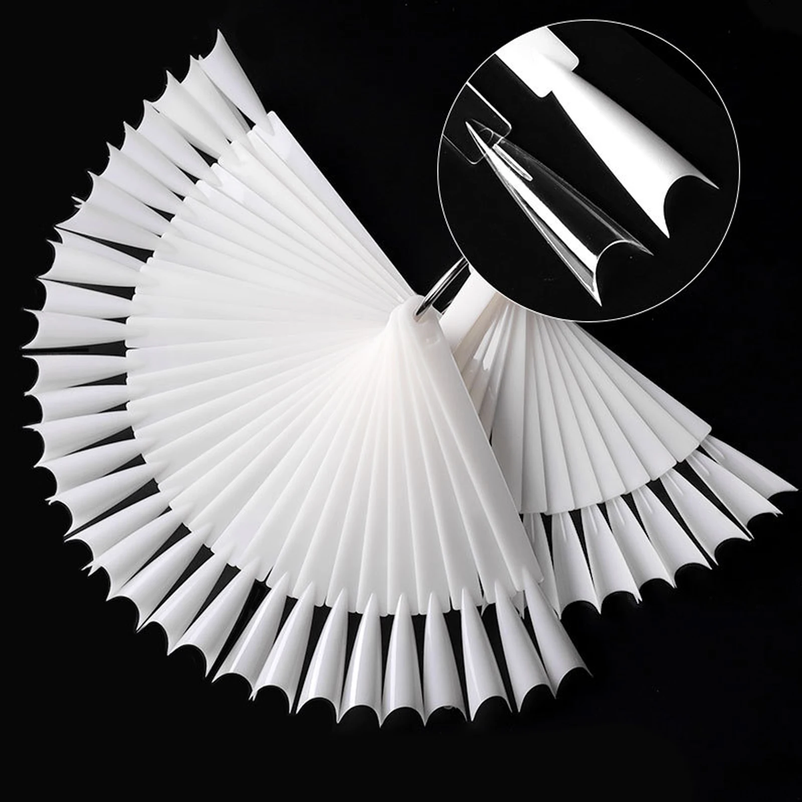 50Pcs False Nail Tips Fake Nail Art Fan Shaped Palette Card Display Acrylic Practice Color Chart For Nail Polish With Ring Clear
50Pcs False Nail Tips Fake Nail Art Fan Shaped Palette Card Display Acrylic Practice Color Chart For Nail Polish With Ring Clear