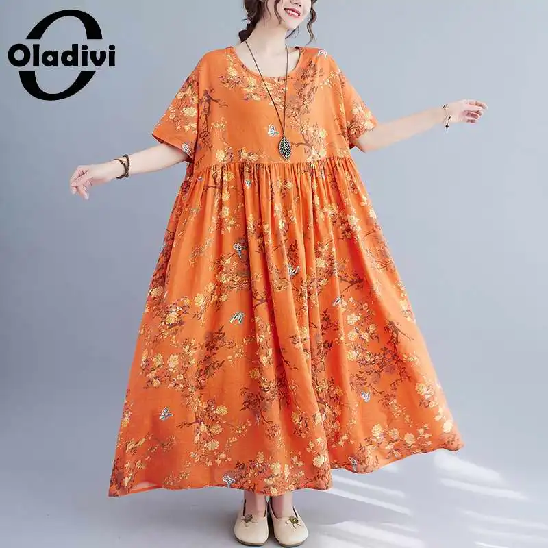 Oladivi Oversized Women Clothing Fashion Floral Print Summer Holiday Beach Dress Ladies Boho Maxi Long Dresses Bohemian Vestidio
Oladivi Oversized Women Clothing Fashion Floral Print Summer Holiday Beach Dress Ladies Boho Maxi Long Dresses Bohemian Vestidio