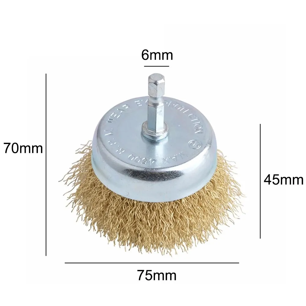 70/75mm Diameter Wire Cup Brush With 1/4 Inch Hexagon Shank For Electric Drill Grinding Cleaning Rust Paint Hand Tools
70/75mm Diameter Wire Cup Brush With 1/4 Inch Hexagon Shank For Electric Drill Grinding Cleaning Rust Paint Hand Tools