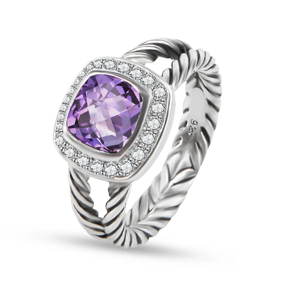 Vintage Rings Synthetic Amethyst 7mm Brand Jewelry Women's Rings Wedding Engagement Rings 
Vintage Rings Synthetic Amethyst 7mm Brand Jewelry Women's Rings Wedding Engagement Rings