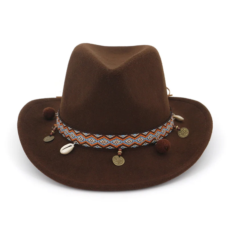 Fashion Wide Brim Panama Cowboy Cowgirl Hat Felt Fedora Trilby Hats with Ribbon Band Jazz Formal Top Hat Chapeau for Men Women
Fashion Wide Brim Panama Cowboy Cowgirl Hat Felt Fedora Trilby Hats with Ribbon Band Jazz Formal Top Hat Chapeau for Men Women