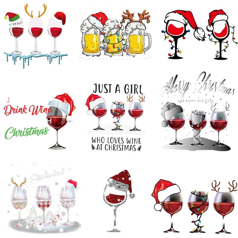DIY Washable Tops Thermo Stickers Patterns Appliqued Iron on Patches Christmas Wine Glass Graphics Printing Patches for Clothes
DIY Washable Tops Thermo Stickers Patterns Appliqued Iron on Patches Christmas Wine Glass Graphics Printing Patches for Clothes