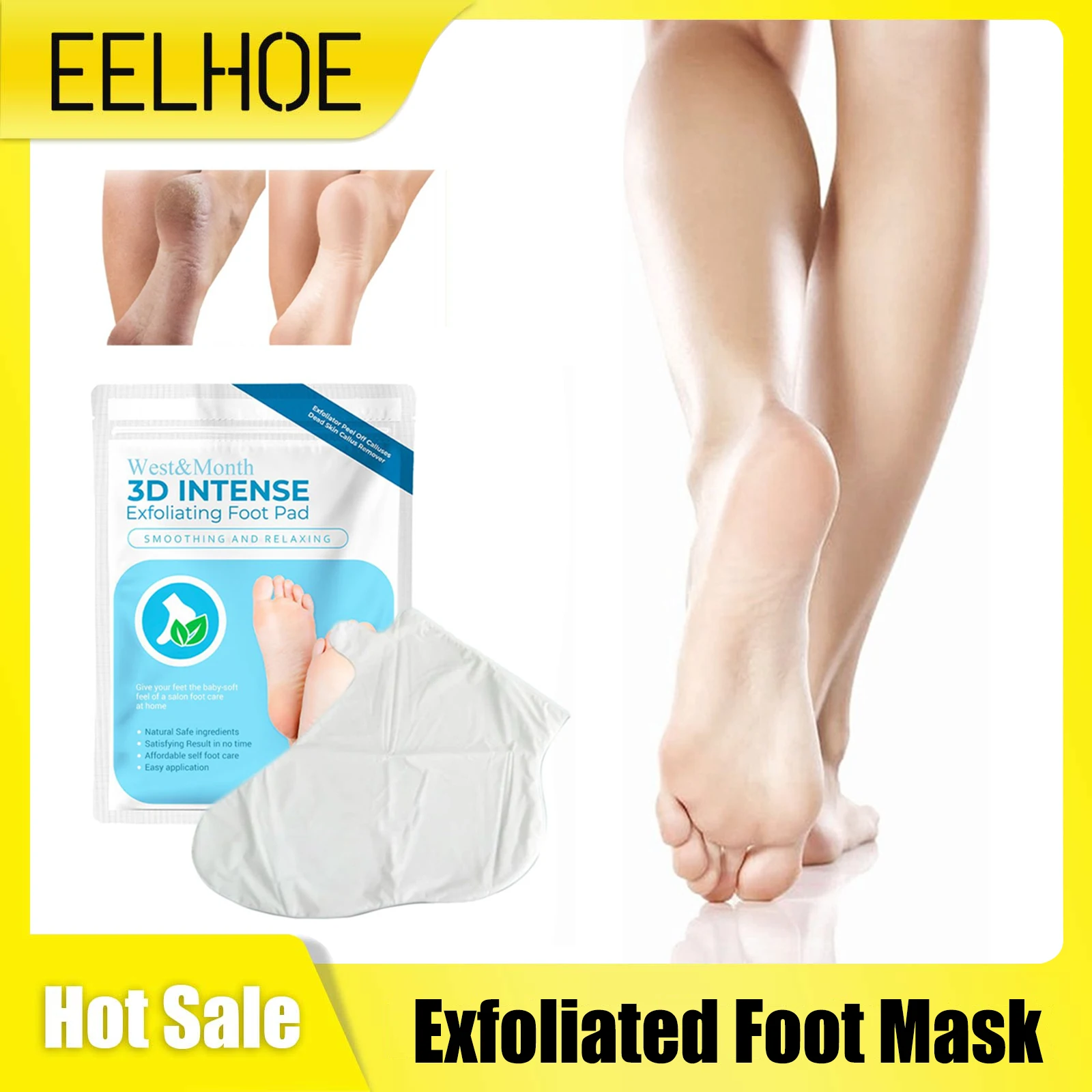 

Exfoliating Foot Mask Anti Crack Dry Heels Smooth Calluses Remove Dead Skin Softening Whitening Moisturize Spa Feet Peeling Mask