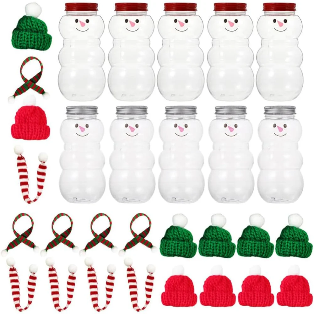10 Sets 17oz Snowman Plastic Juice Bottles with Mini Scarves Hats Empty Christmas Milk Beverage Bottle Drink Containers
10 Sets 17oz Snowman Plastic Juice Bottles with Mini Scarves Hats Empty Christmas Milk Beverage Bottle Drink Containers