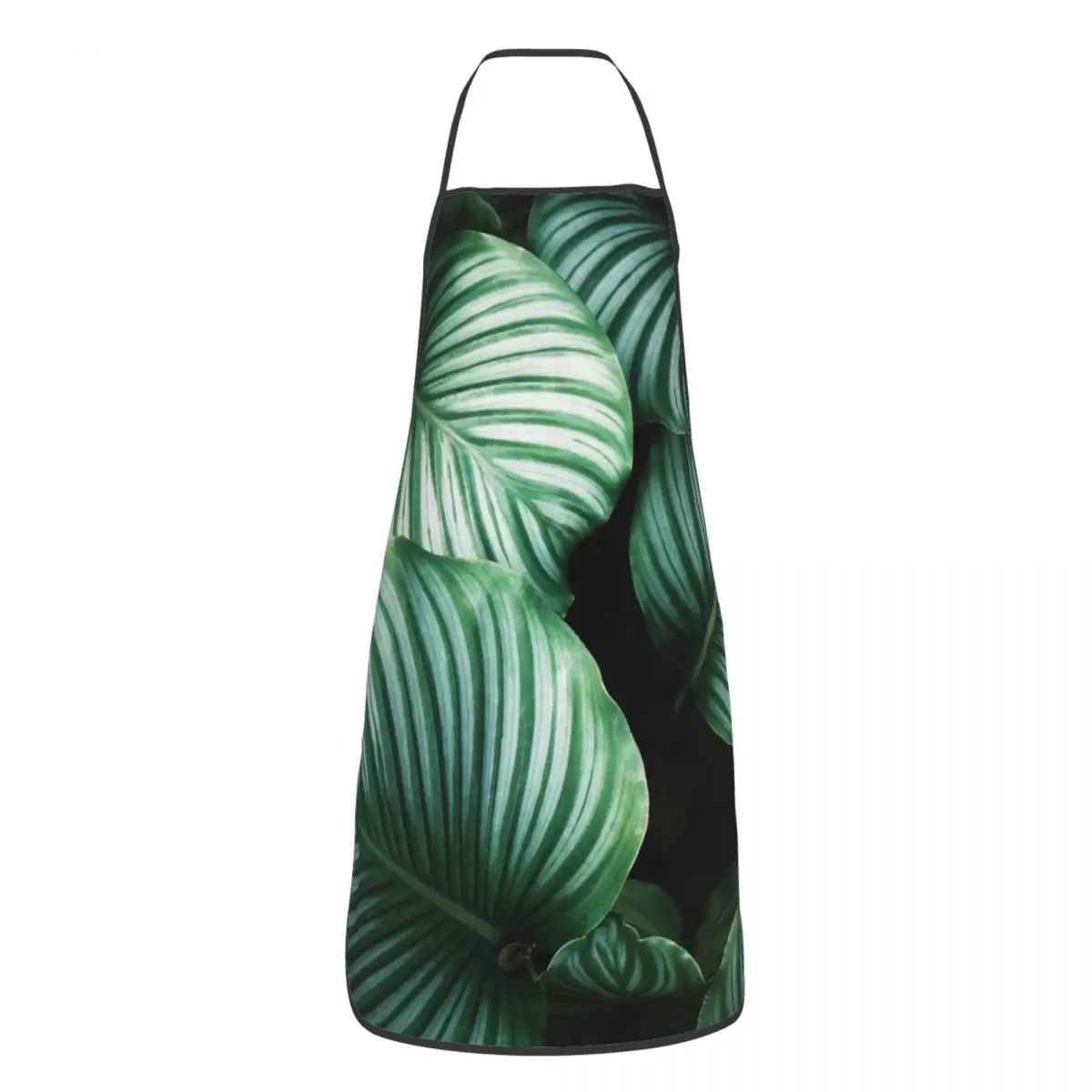 

Leaves Leaf Cuisine Grill Baking Aprons Polyester Jungle Tropical Green Plant Pinafore for Chef Barista Cooking Home Cleaning