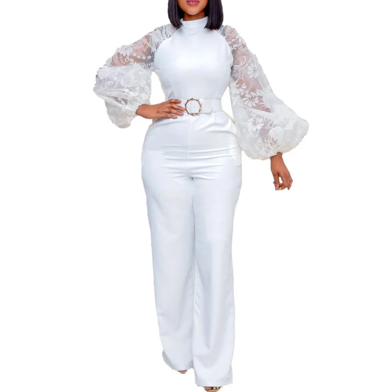 Dashiki African Sexy Romper Long Pants Women Slim Black Jumpsuit Long Sleeve Solid Casual Cargo Pants And Belt Africa Clothing 
Dashiki African Sexy Romper Long Pants Women Slim Black Jumpsuit Long Sleeve Solid Casual Cargo Pants And Belt Africa Clothing