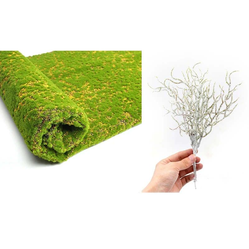 

Искусственный мох, искусственные зеленые растения, Искусственный мох, 60 шт./10 пучков, Имитация белой травы, искусственные цветы, 1 шт.
