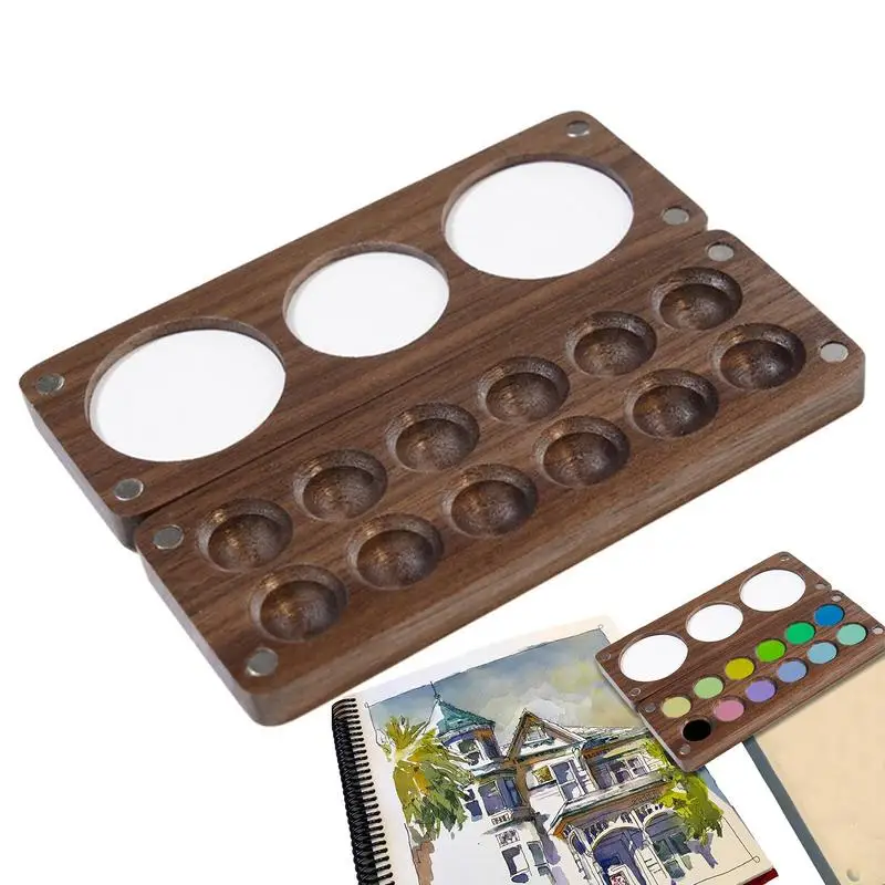 Portable Wooden Handmade Watercolor Paint Box Empty Box Mini Walnut Watercolor Paint Palette Painting Supplies
Portable Wooden Handmade Watercolor Paint Box Empty Box Mini Walnut Watercolor Paint Palette Painting Supplies