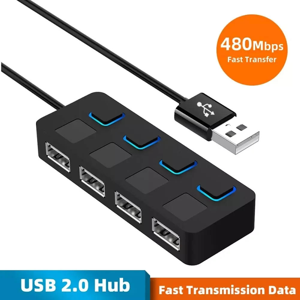 Ports USB 2.0 HUB USB On/Off Switch Splitter Expander with Independent 480Mbps Fast Transmission Data Adapter For PC Computer
Ports USB 2.0 HUB USB On/Off Switch Splitter Expander with Independent 480Mbps Fast Transmission Data Adapter For PC Computer