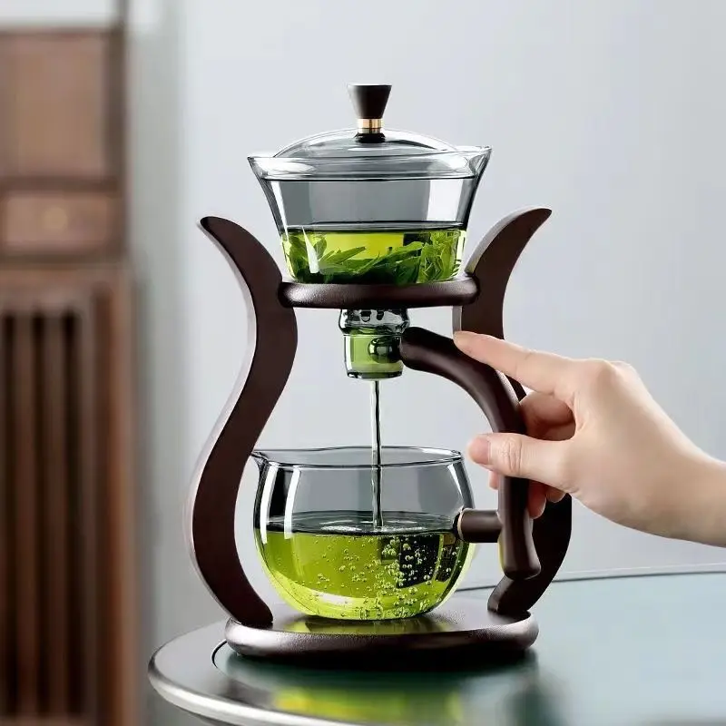 

Автоматический чайный сервиз, для приготовления чая для ленивых людей, полностью автоматический набор из боросиликатного стекла, чайный сервиз Кунг-фу для пивоварения, чай Po