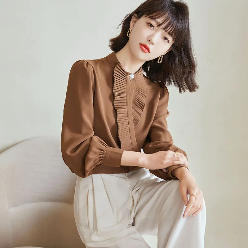 Solid Women's Shirts Summer 2023 New Chiffon Casual Blouses Loose Ruffle Long Sleeves Tops O-necks Ladies Clothing YCMYUNYAN
Solid Women's Shirts Summer 2023 New Chiffon Casual Blouses Loose Ruffle Long Sleeves Tops O-necks Ladies Clothing YCMYUNYAN