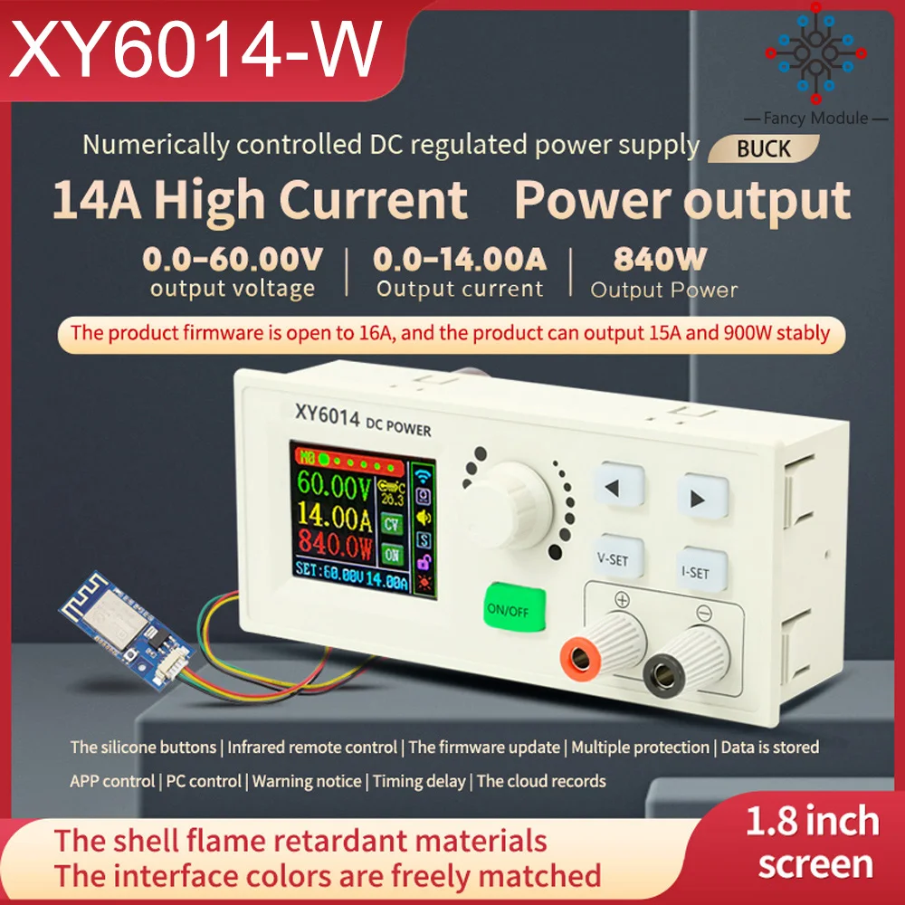 XY6014 CNC регулируемый источник постоянного тока с постоянным напряжением и восстановлением постоянного тока высокой мощности 900 Вт, понижающ... 
XY6014 CNC регулируемый источник постоянного тока с постоянным напряжением и восстановлением постоянного тока высокой мощности 900 Вт, понижающ...
