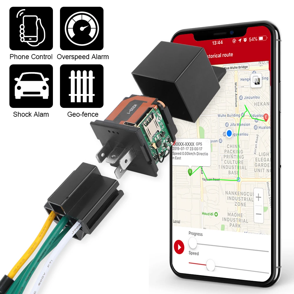 

Car Relay GSM GPS tracker 9-36V Realtime GPS Locator with Free Online Tracking APP for Car Truck Motorcycle Cut Off Fuel