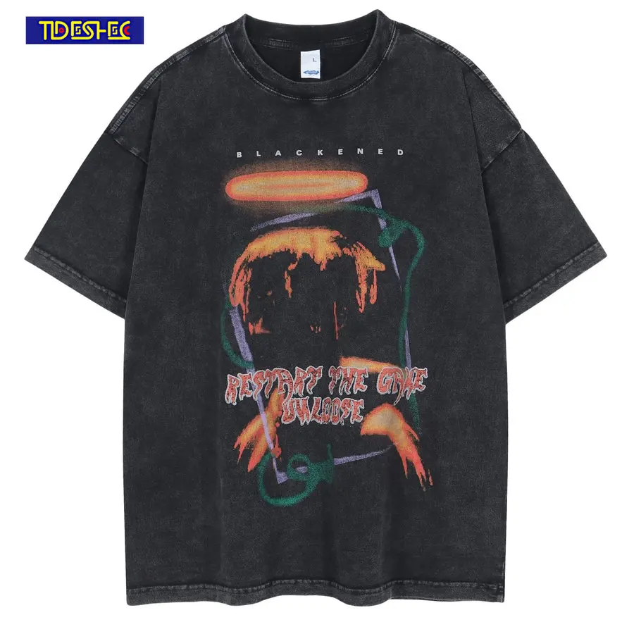 Unisex Oversized Casual Tees Letter Print T Shirt Summer Cotton Retro O-Neck Tees Hip Hop Streetwear Men Washed T-shirts
Unisex Oversized Casual Tees Letter Print T Shirt Summer Cotton Retro O-Neck Tees Hip Hop Streetwear Men Washed T-shirts