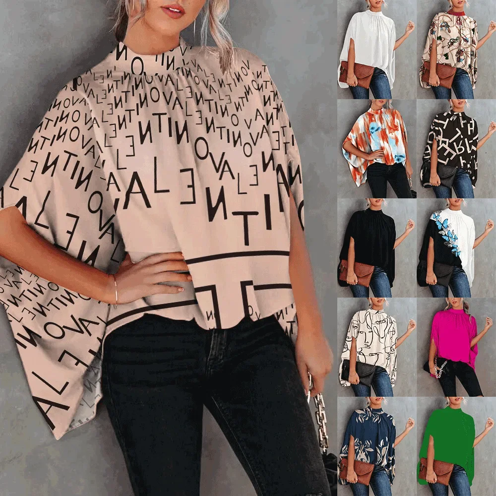 High Street Fashion Flower Blouse Top 2022 Sexy Women's Round Neck Loose Bat Sleeve Round Neck White Shirt T-shirt S-XXL
High Street Fashion Flower Blouse Top 2022 Sexy Women's Round Neck Loose Bat Sleeve Round Neck White Shirt T-shirt S-XXL