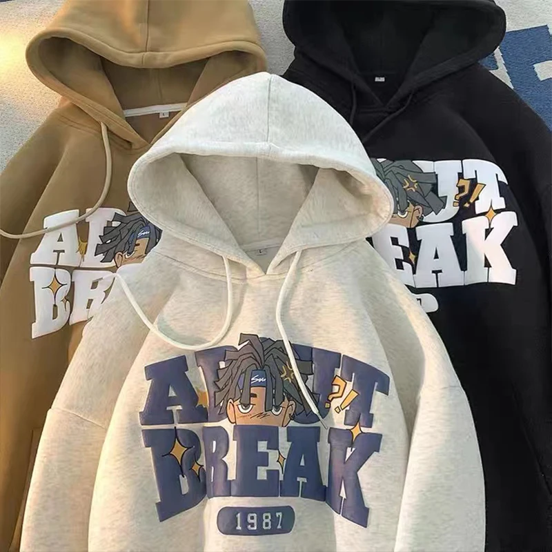 New Men's cartoonl Sweatshirt Letter Foam Print Hoodies Long Sleeve Couple Top Loose Fashion Street Boy Pullover Hip Hop Sweater
New Men's cartoonl Sweatshirt Letter Foam Print Hoodies Long Sleeve Couple Top Loose Fashion Street Boy Pullover Hip Hop Sweater