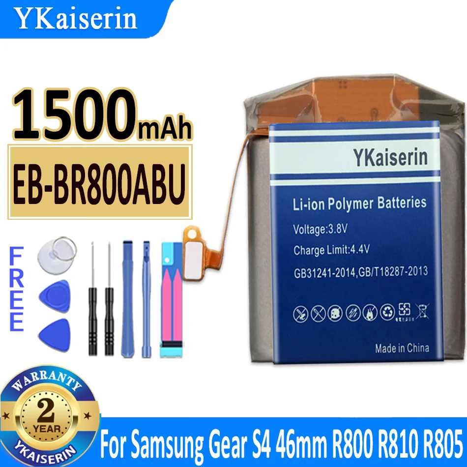 

YKaiserin Battery EB-BR170ABU EB-BR800ABU for Samsung Gear S4 SM-R800 SM-R810 SM-R805 R800 R810 R805 S4 42mm 46mm Bateria